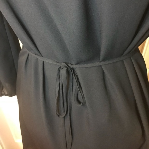 Bar III Deep V dress tie back LBD sexy pockets - Picture 6 of 8